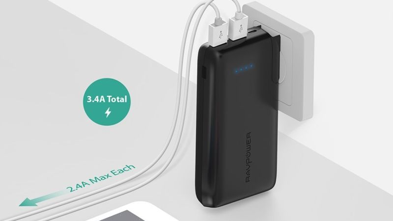 RAVPower 2-in-1 Wall Charger and Power Bank | $21 | Amazon | Promo code kinja013